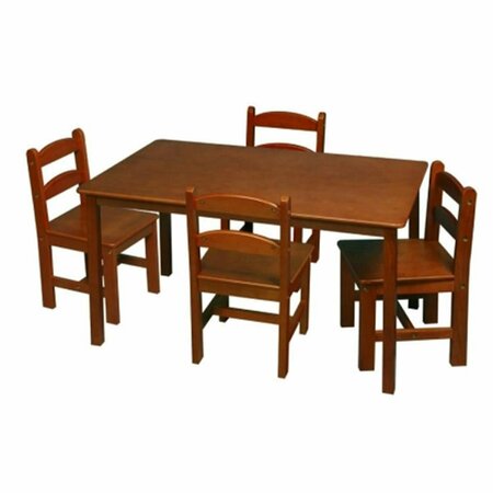 SEATSOLUTIONS Honey Rectangle Square Table with 4 Chairs SE3506687